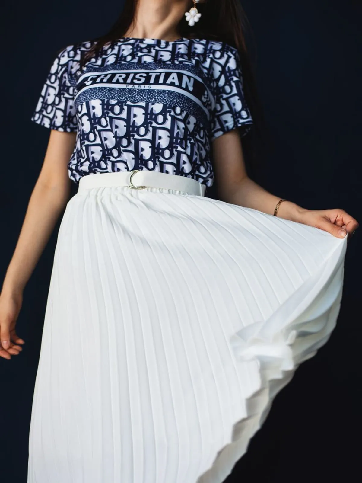 Pleated Midi Dress